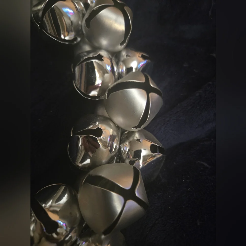 Silver Bell Wreath with Metal Ribbon 11